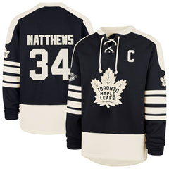 Auston Matthews Toronto Maple Leafs '47 Player Name & Number Sweep Check Eternal Lacer Sweatshirt Navy