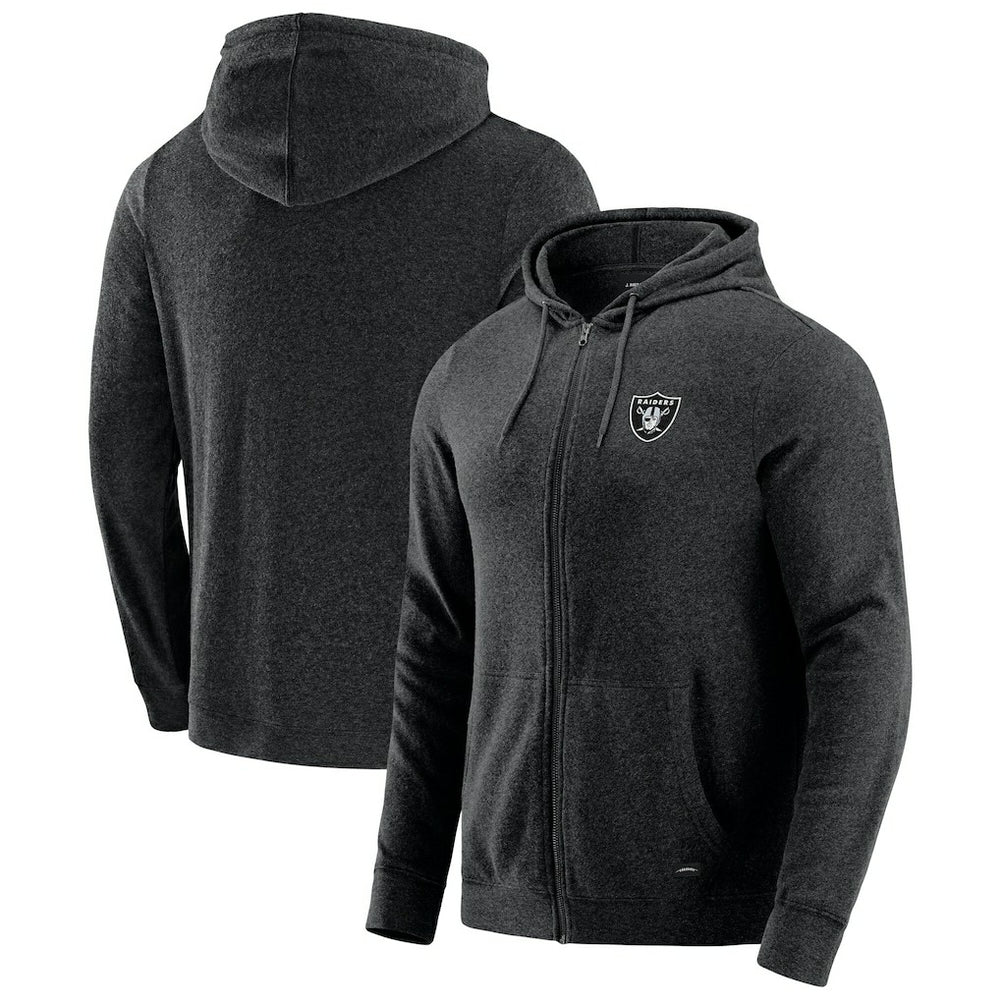 Las Vegas Raiders J. Palmer Players Lounge Tri-Blend Full-Zip Hoodie - Dark Heather Gray online