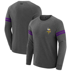 Minnesota Vikings J. Palmer Players Lounge Raglan Tri-Blend Sweatshirt - Dark Heather Gray outlet