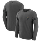 New Orleans Saints J. Palmer Players Lounge Raglan Tri-Blend Sweatshirt - Dark Heather Gray online