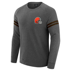 Cleveland Browns J. Palmer Players Lounge Raglan Tri-Blend Sweatshirt - Dark Heather Gray discount
