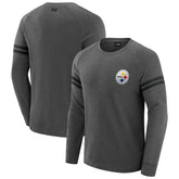 Pittsburgh Steelers J. Palmer Players Lounge Raglan Tri-Blend Sweatshirt - Dark Heather Gray on sale