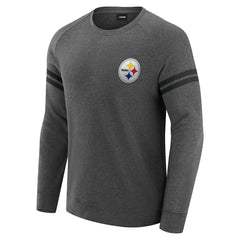 Pittsburgh Steelers J. Palmer Players Lounge Raglan Tri-Blend Sweatshirt - Dark Heather Gray on sale
