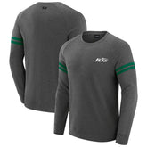 New York Jets J. Palmer Players Lounge Raglan Tri-Blend Sweatshirt - Dark Heather Gray sale