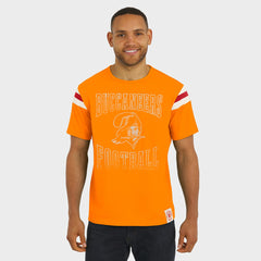 Tampa Bay Buccaneers Darius Rucker Collection Distressed Throwback Shoulder Stripe T-Shirt - Orange online