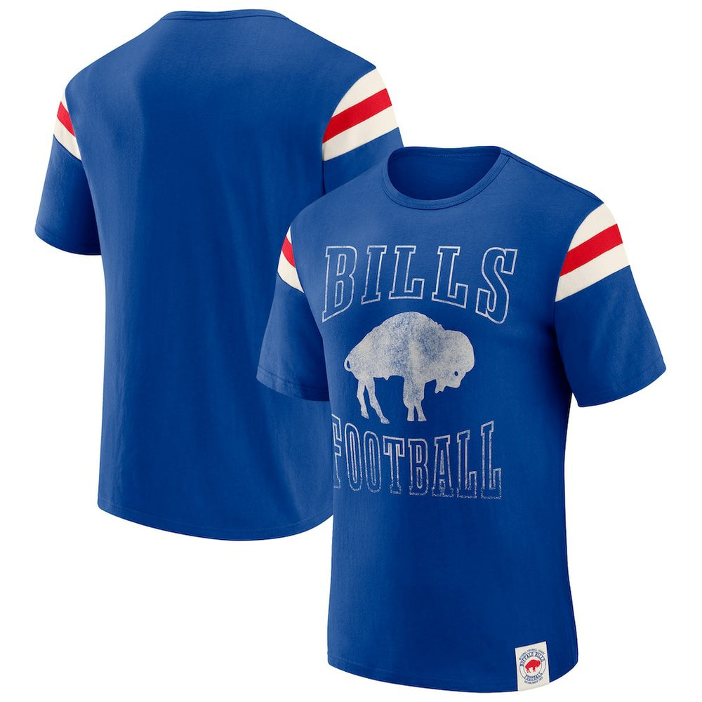 Buffalo Bills Darius Rucker Collection Distressed Throwback Shoulder Stripe T-Shirt - Royal sale