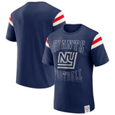 New York Giants Darius Rucker Collection Distressed Throwback Shoulder Stripe T-Shirt - Royal discount