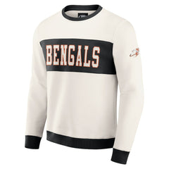 Cincinnati Bengals Darius Rucker Collection Colorblock Pullover Sweatshirt - Cream discount
