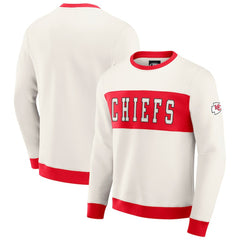 Kansas City Chiefs Darius Rucker Collection Colorblock Pullover Sweatshirt - Cream discount