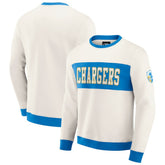 Los Angeles Chargers Darius Rucker Collection Colorblock Pullover Sweatshirt - Cream cheap