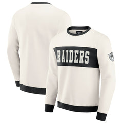 Las Vegas Raiders Darius Rucker Collection Colorblock Pullover Sweatshirt - Cream for sale
