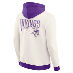 Minnesota Vikings Darius Rucker Collection Distressed Graphics Full-Zip Hoodie - Cream cheap