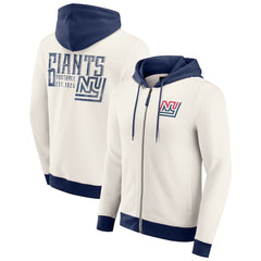 New York Giants Darius Rucker Collection Distressed Graphics Full-Zip Hoodie - Cream cheap