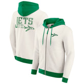 New York Jets Darius Rucker Collection Distressed Graphics Full-Zip Hoodie - Cream discount
