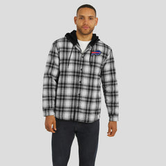 Buffalo Bills NFL x Darius Rucker Collection Plaid Flannel Quilted Full-Snap Hooded Shacket - Black for sale