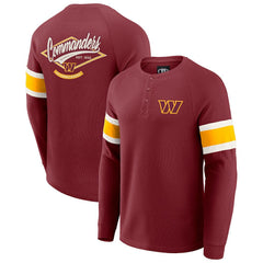 Washington Commanders Darius Rucker Collection Waffle-Knit Raglan Long Sleeve Henley T-Shirt - Burgundy cheap
