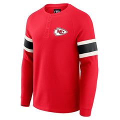 Kansas City Chiefs Darius Rucker Collection Waffle-Knit Raglan Long Sleeve Henley T-Shirt - Red outlet