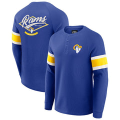Los Angeles Rams Darius Rucker Collection Waffle-Knit Raglan Long Sleeve Henley T-Shirt - Royal outlet