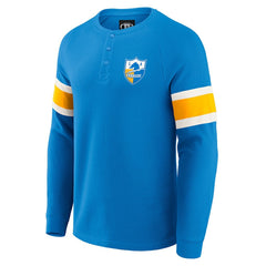 Los Angeles Chargers Darius Rucker Collection Waffle-Knit Raglan Long Sleeve Henley T-Shirt - Powder Blue outlet