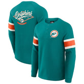 Miami Dolphins Darius Rucker Collection Waffle-Knit Raglan Long Sleeve Henley T-Shirt - Aqua discount