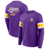 Minnesota Vikings Darius Rucker Collection Waffle-Knit Raglan Long Sleeve Henley T-Shirt - Purple on sale