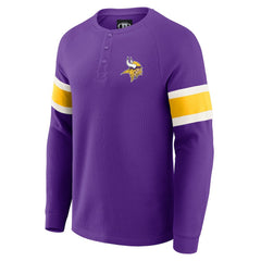 Minnesota Vikings Darius Rucker Collection Waffle-Knit Raglan Long Sleeve Henley T-Shirt - Purple on sale