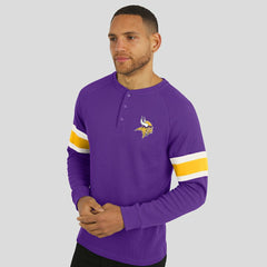 Minnesota Vikings Darius Rucker Collection Waffle-Knit Raglan Long Sleeve Henley T-Shirt - Purple on sale