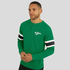 New York Jets Darius Rucker Collection Waffle-Knit Raglan Long Sleeve Henley T-Shirt - Kelly Green for sale