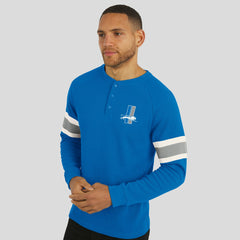 Detroit Lions Darius Rucker Collection Waffle-Knit Raglan Long Sleeve Henley T-Shirt - Blue online