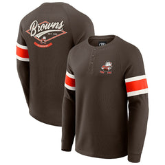 Cleveland Browns Darius Rucker Collection Waffle-Knit Raglan Long Sleeve Henley T-Shirt - Brown outlet