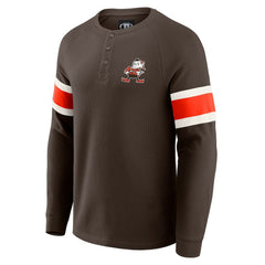 Cleveland Browns Darius Rucker Collection Waffle-Knit Raglan Long Sleeve Henley T-Shirt - Brown outlet