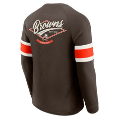 Cleveland Browns Darius Rucker Collection Waffle-Knit Raglan Long Sleeve Henley T-Shirt - Brown outlet