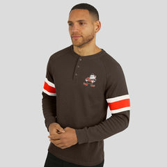 Cleveland Browns Darius Rucker Collection Waffle-Knit Raglan Long Sleeve Henley T-Shirt - Brown outlet