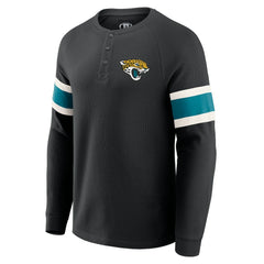 Jacksonville Jaguars Darius Rucker Collection Waffle-Knit Raglan Long Sleeve Henley T-Shirt - Black sale
