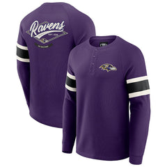 Baltimore Ravens Darius Rucker Collection Waffle-Knit Raglan Long Sleeve Henley T-Shirt - Purple outlet