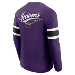 Baltimore Ravens Darius Rucker Collection Waffle-Knit Raglan Long Sleeve Henley T-Shirt - Purple outlet