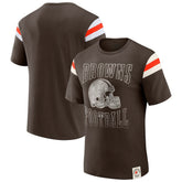 Cleveland Browns Darius Rucker Collection Football Stripe Sleeve T-Shirt - Brown outlet