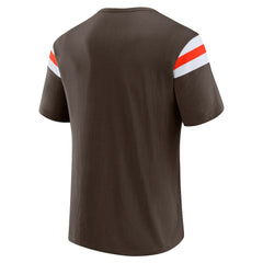 Cleveland Browns Darius Rucker Collection Football Stripe Sleeve T-Shirt - Brown outlet