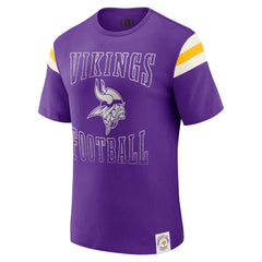 Minnesota Vikings Darius Rucker Collection Football Stripe Sleeve T-Shirt - Purple on sale