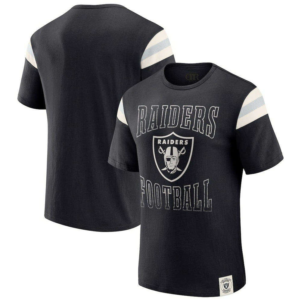 Las Vegas Raiders Darius Rucker Collection Football Stripe Sleeve T-Shirt - Black sale