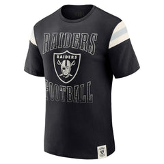 Las Vegas Raiders Darius Rucker Collection Football Stripe Sleeve T-Shirt - Black sale