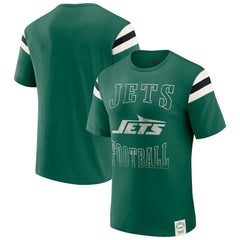 New York Jets Darius Rucker Collection Football Stripe Sleeve T-Shirt - Green for sale