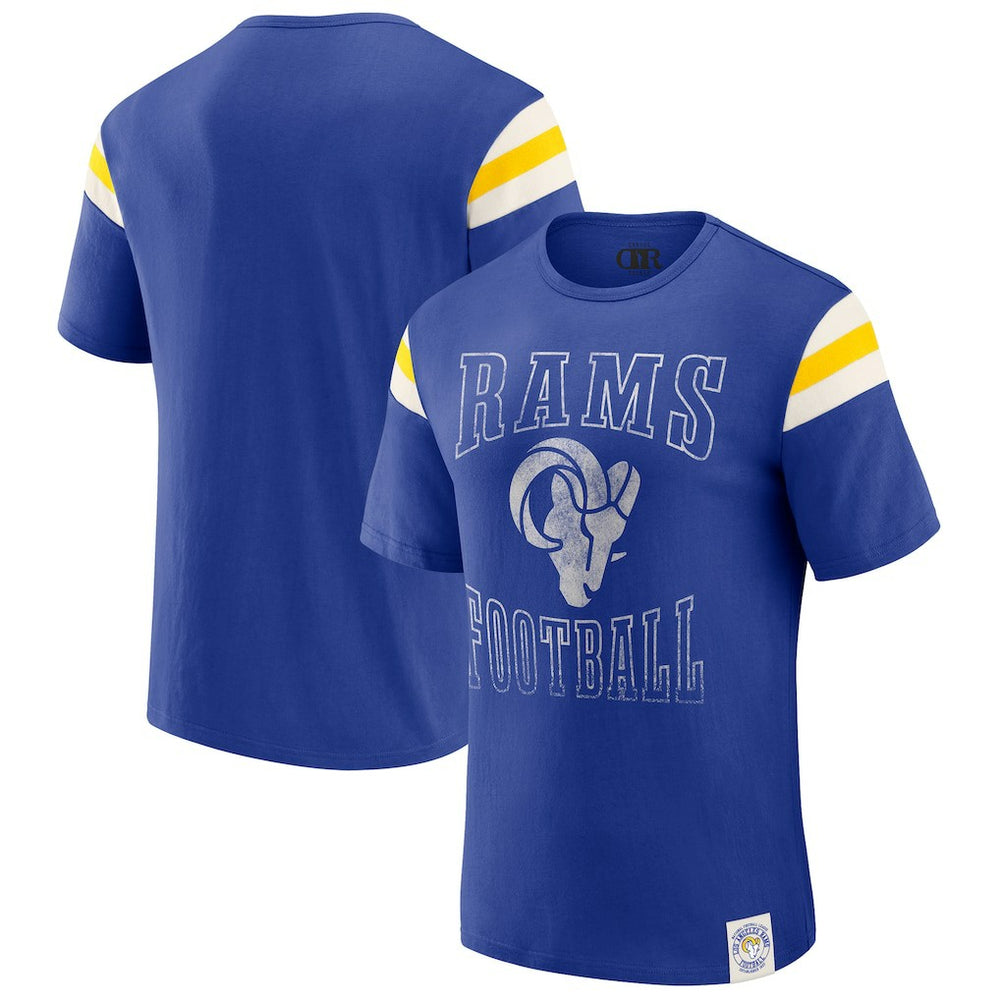 Los Angeles Rams Darius Rucker Collection Football Stripe Sleeve T-Shirt - Royal online