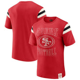 San Francisco 49ers Darius Rucker Collection Football Stripe Sleeve T-Shirt - Scarlet discount