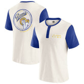 Los Angeles Rams Darius Rucker Collection Henley Colorblock Slub Pocket T-Shirt - Cream cheap