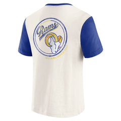 Los Angeles Rams Darius Rucker Collection Henley Colorblock Slub Pocket T-Shirt - Cream cheap