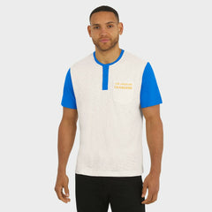 Los Angeles Chargers Darius Rucker Collection Henley Colorblock Slub Pocket T-Shirt - Cream outlet