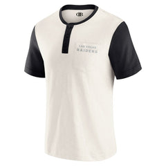 Las Vegas Raiders Darius Rucker Collection Henley Colorblock Slub Pocket T-Shirt - Cream sale