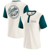 Philadelphia Eagles Darius Rucker Collection Henley Colorblock Slub Pocket T-Shirt - Cream sale