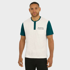 Philadelphia Eagles Darius Rucker Collection Henley Colorblock Slub Pocket T-Shirt - Cream sale